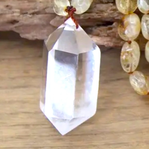 Citrine and double point Quartz necklace - Picture 2 of 3
